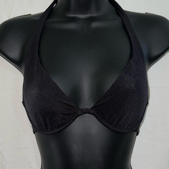Black Wired Halter Bra - Picture 1 of 4